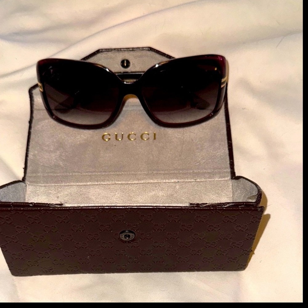 Gucci deep purple Square Sunglasses with Gradient Lenses